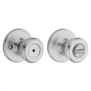 Kwikset Tylo Satin Chrome Bed/Bath Door Knob with Lock ''NEW''